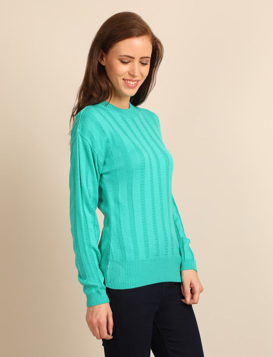 Trendy Fabulous Women Sweater Turquoise Color