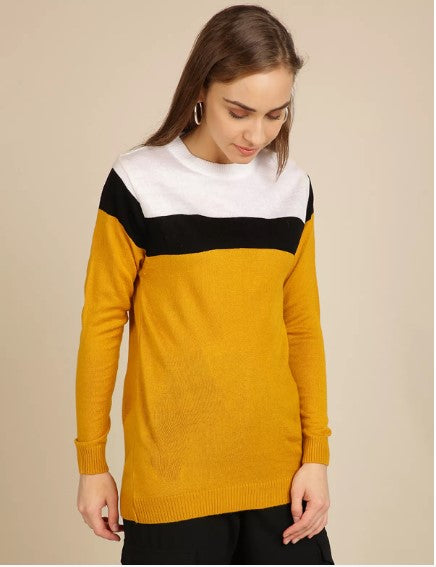 Classic Fashionable Women Sweater Mustard Color