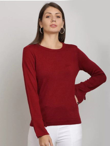 Women Winter Sweater Wine Color